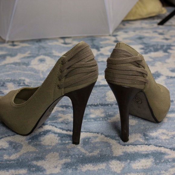 ASH ITALIA Laced Cargo Canvas Heels - Picture 4 of 6